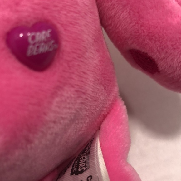Care Bears Rainbow Bear in pink with hearts on hands and feet and ear tag - Picture 3 of 8